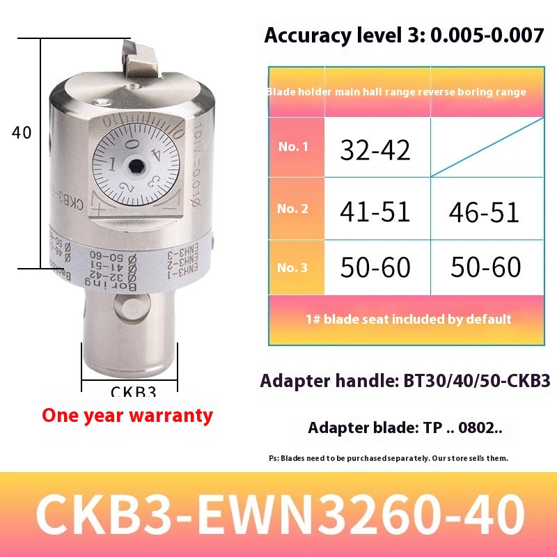 2049-Fine adjustment fine boring cutter adjustable boring head ENH insert holder machining center deep hole boring tool holder CKB boring shank Shandong Denso Pricision Tools Co.,Ltd.